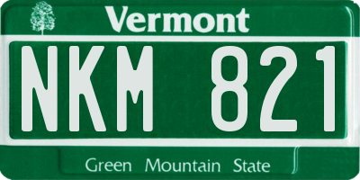 VT license plate NKM821