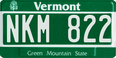 VT license plate NKM822