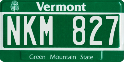 VT license plate NKM827