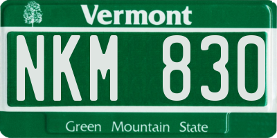 VT license plate NKM830