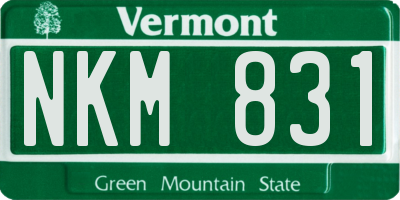 VT license plate NKM831