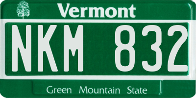 VT license plate NKM832