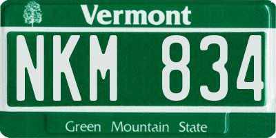 VT license plate NKM834