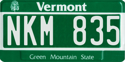 VT license plate NKM835