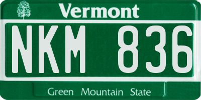 VT license plate NKM836