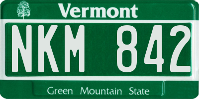 VT license plate NKM842