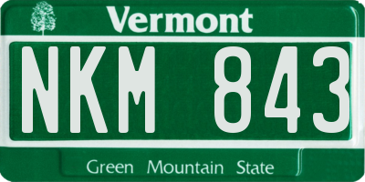 VT license plate NKM843