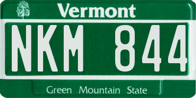 VT license plate NKM844