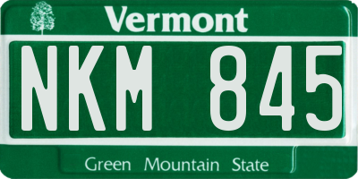 VT license plate NKM845