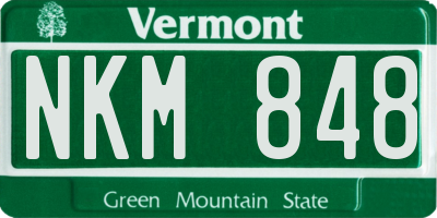 VT license plate NKM848