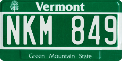 VT license plate NKM849