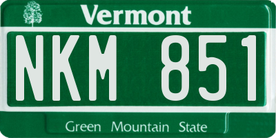 VT license plate NKM851
