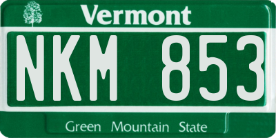 VT license plate NKM853