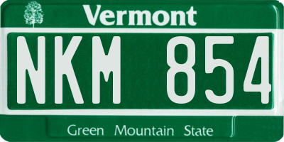 VT license plate NKM854
