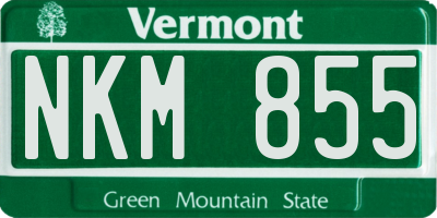 VT license plate NKM855