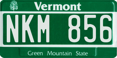 VT license plate NKM856