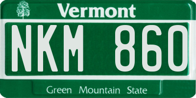 VT license plate NKM860