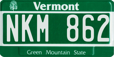 VT license plate NKM862