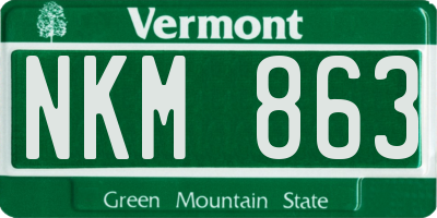 VT license plate NKM863