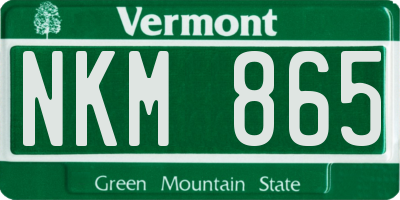 VT license plate NKM865