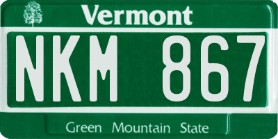 VT license plate NKM867