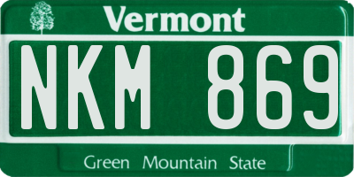 VT license plate NKM869