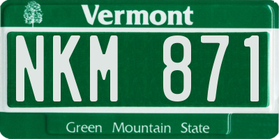 VT license plate NKM871