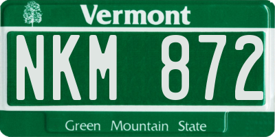 VT license plate NKM872