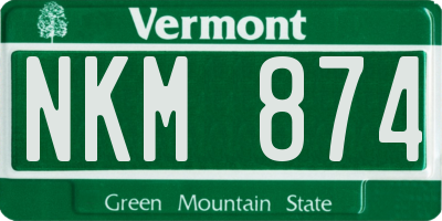 VT license plate NKM874