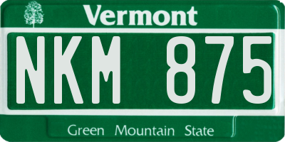 VT license plate NKM875