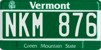 VT license plate NKM876