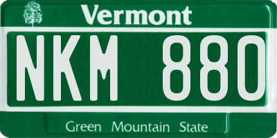 VT license plate NKM880