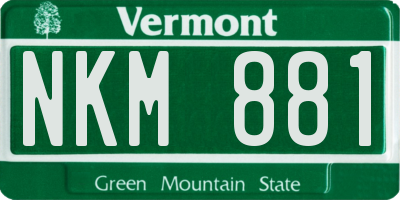 VT license plate NKM881