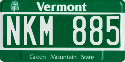 VT license plate NKM885