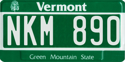 VT license plate NKM890