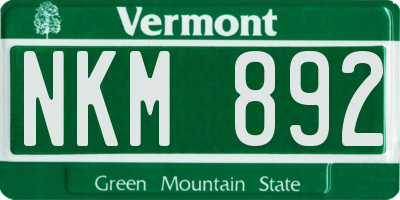 VT license plate NKM892