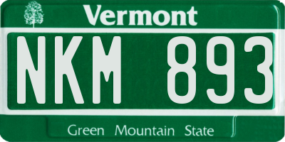VT license plate NKM893