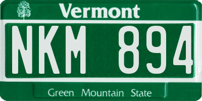 VT license plate NKM894
