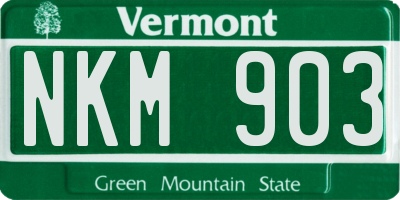 VT license plate NKM903