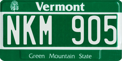 VT license plate NKM905