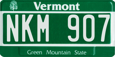VT license plate NKM907