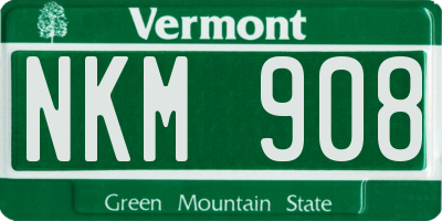 VT license plate NKM908