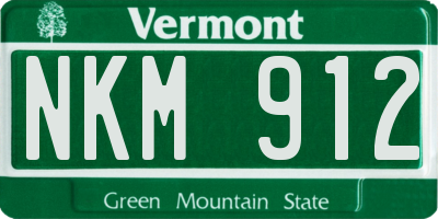 VT license plate NKM912