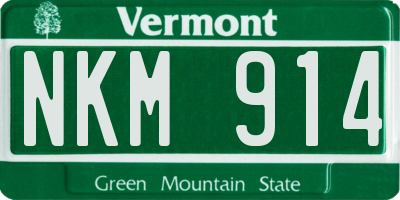 VT license plate NKM914