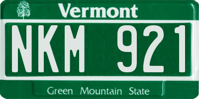 VT license plate NKM921