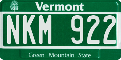 VT license plate NKM922