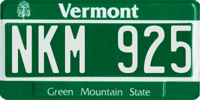 VT license plate NKM925
