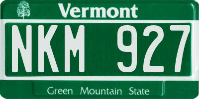 VT license plate NKM927