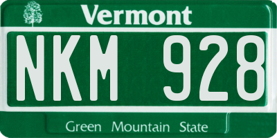 VT license plate NKM928