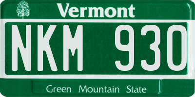 VT license plate NKM930